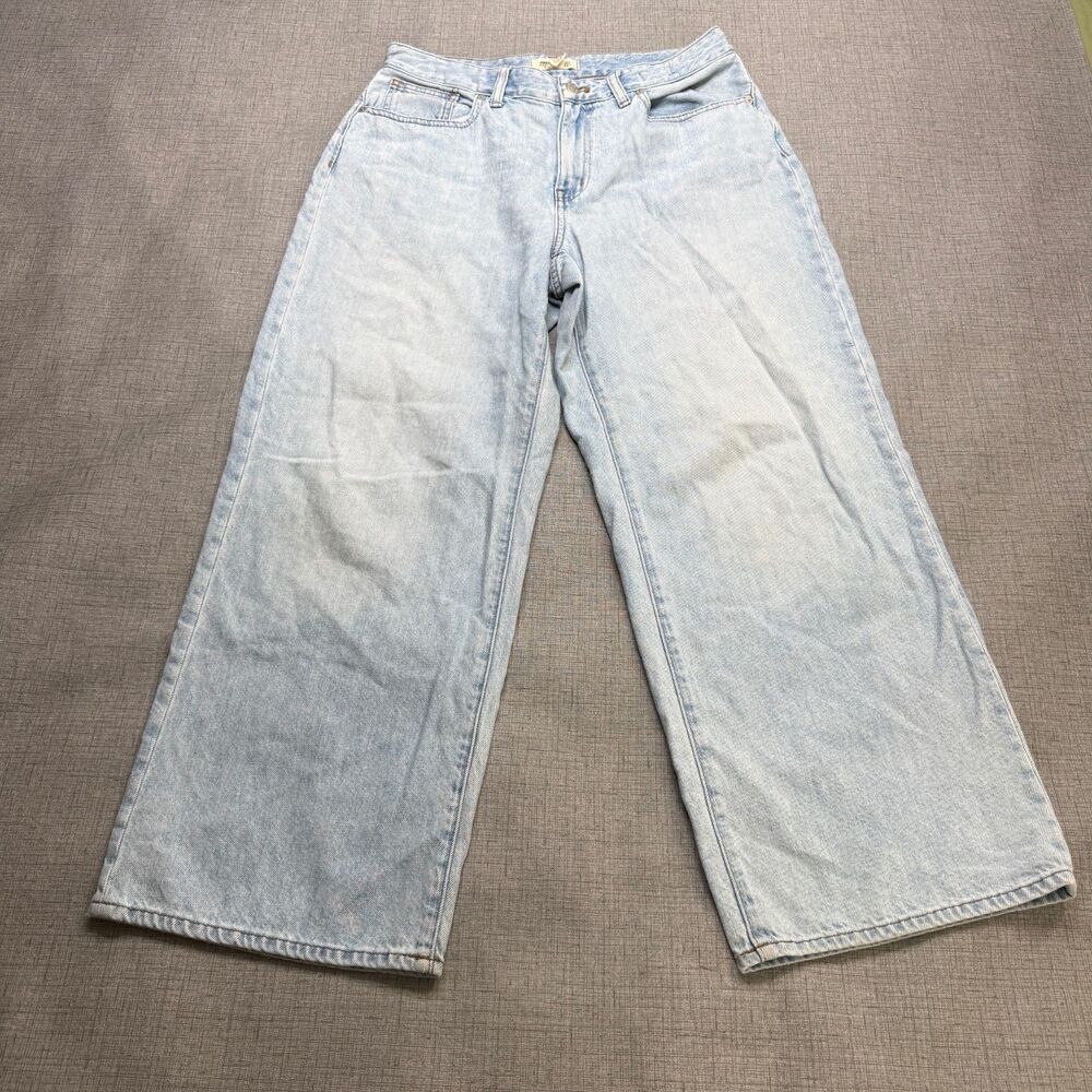 Madewell Curvy Super Wide Leg Jeans Women's 29P Petite Blue Denim